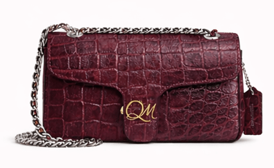 Croc Texture Leather Chain Shoulder Bag – Signature QM Flap Purse - Quick Moto