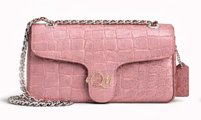 Croc Texture Leather Chain Shoulder Bag – Signature QM Flap Purse - Quick Moto