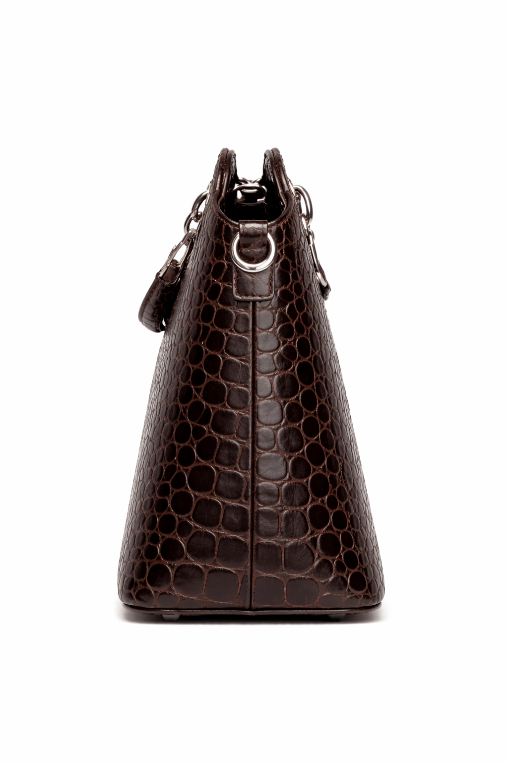 Croc Texture Leather Top Handle Satchel – Gold QM Signature Handbag - Quick Moto