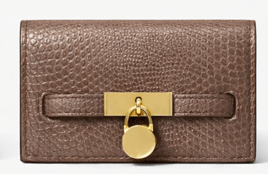 Emerald Croc Texture Leather Wallet – Luxury Lock Detail Clutch - Quick Moto