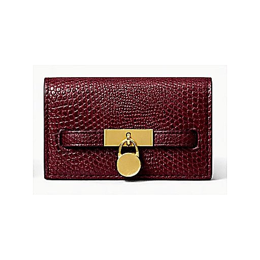 Emerald Croc Texture Leather Wallet – Luxury Lock Detail Clutch - Quick Moto