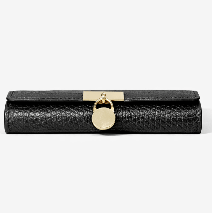 Emerald Croc Texture Leather Wallet – Luxury Lock Detail Clutch - Quick Moto