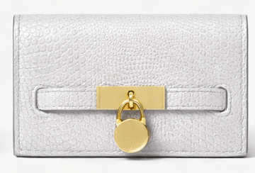 Emerald Croc Texture Leather Wallet – Luxury Lock Detail Clutch - Quick Moto