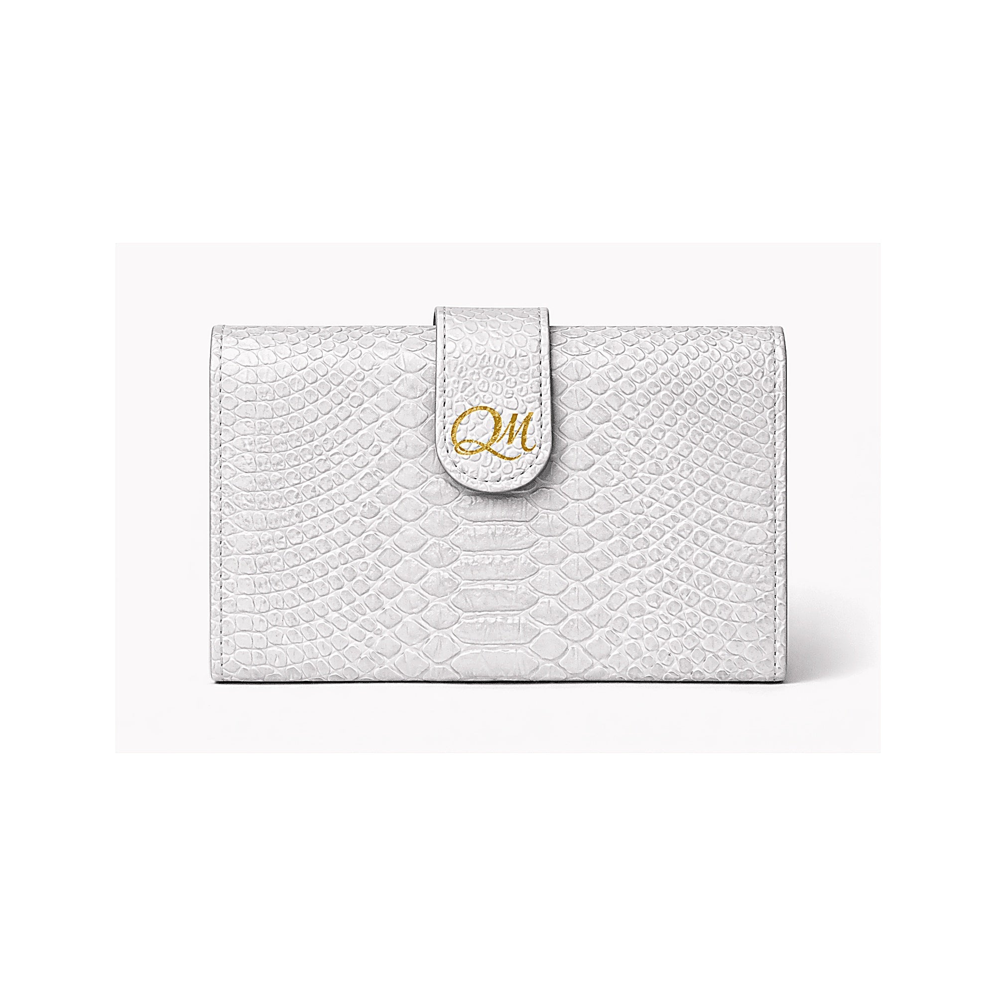 Emerald Python Texture Leather Wallet – Signature Flap Organizer - Quick Moto