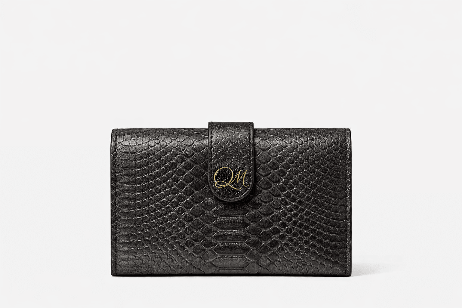 Emerald Python Texture Leather Wallet – Signature Flap Organizer - Quick Moto