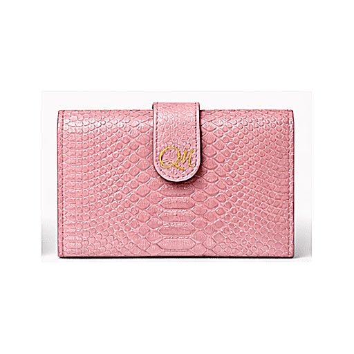 Emerald Python Texture Leather Wallet – Signature Flap Organizer - Quick Moto