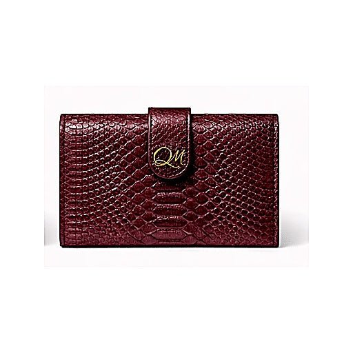Emerald Python Texture Leather Wallet – Signature Flap Organizer - Quick Moto