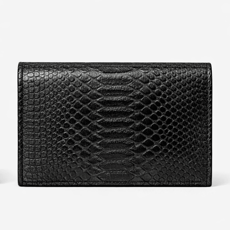 Emerald Python Texture Leather Wallet – Signature Flap Organizer - Quick Moto