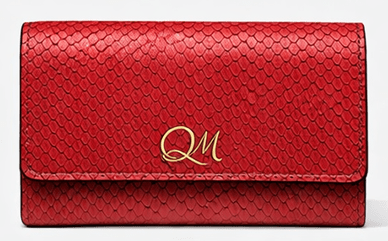 Emerald Snake Texture Leather Wallet – Elegant Flap Clutch - Quick Moto