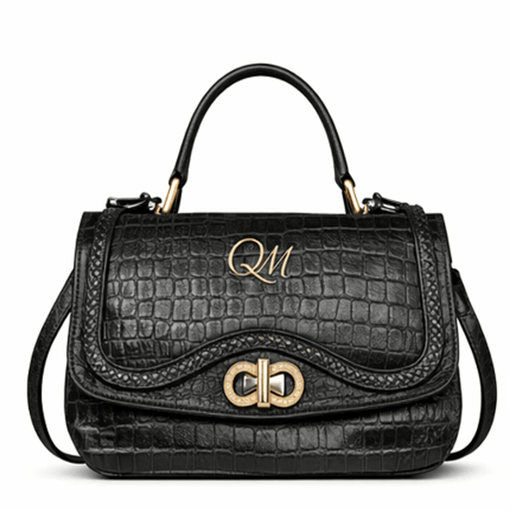 Handmade Luxury Green Crocodile Embossed Leather Handbag – Designer Top Handle & Crossbody Bag for Women - Quick Moto