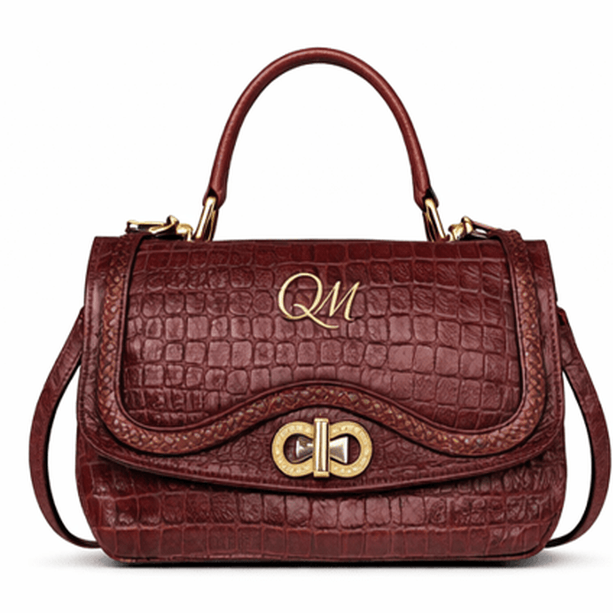 Handmade Luxury Green Crocodile Embossed Leather Handbag – Designer Top Handle & Crossbody Bag for Women - Quick Moto