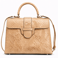 Luxury Black Python Texture Handbag for Women – Designer Top Handle Bag - Quick Moto