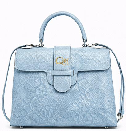 Luxury Black Python Texture Handbag for Women – Designer Top Handle Bag - Quick Moto