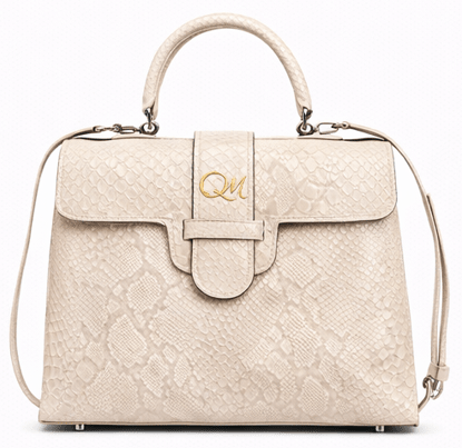 Luxury Black Python Texture Handbag for Women – Designer Top Handle Bag - Quick Moto