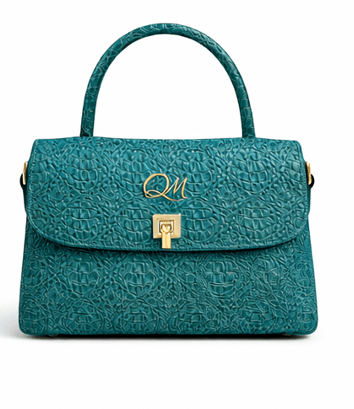 Luxury Brown Croc Pattern Leather Handbag for Women | Designer Top Handle Flap Bag - Quick Moto