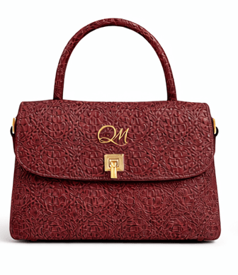 Luxury Brown Croc Pattern Leather Handbag for Women | Designer Top Handle Flap Bag - Quick Moto