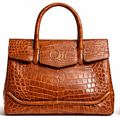 Luxury Brown Croc Texture Handbag for Women – Designer Top Handle Tote - Quick Moto