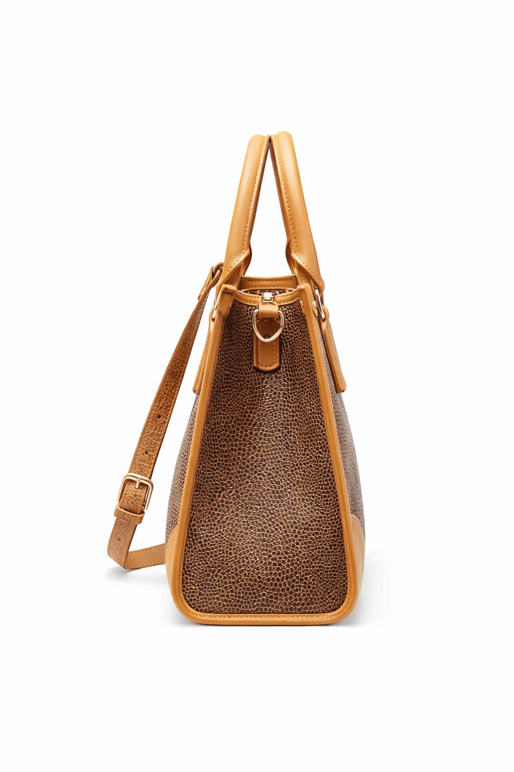 Luxury Brown Textured Leather Handbag for Women | Designer Top Handle & Crossbody Bag - Quick Moto