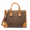 Luxury Brown Textured Leather Handbag for Women | Designer Top Handle & Crossbody Bag - Quick Moto
