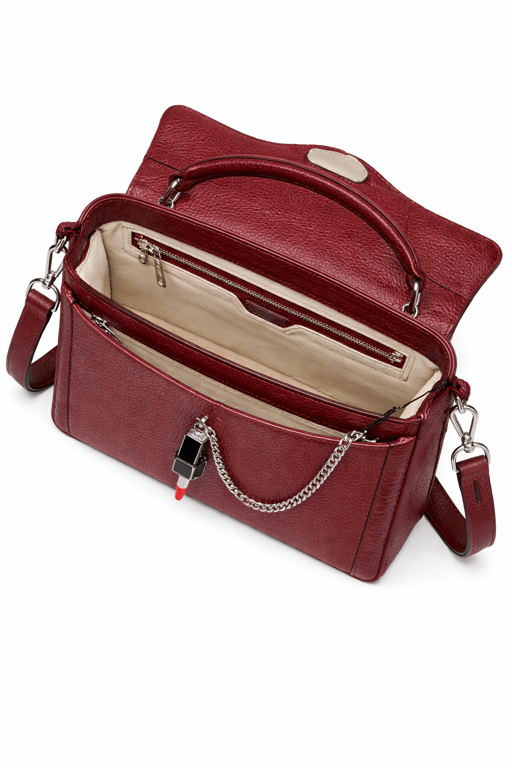 Luxury Brown Textured Leather Shoulder Bag for Women | Designer Chain Crossbody Purse - Quick Moto