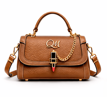 Luxury Brown Textured Leather Shoulder Bag for Women | Designer Chain Crossbody Purse - Quick Moto