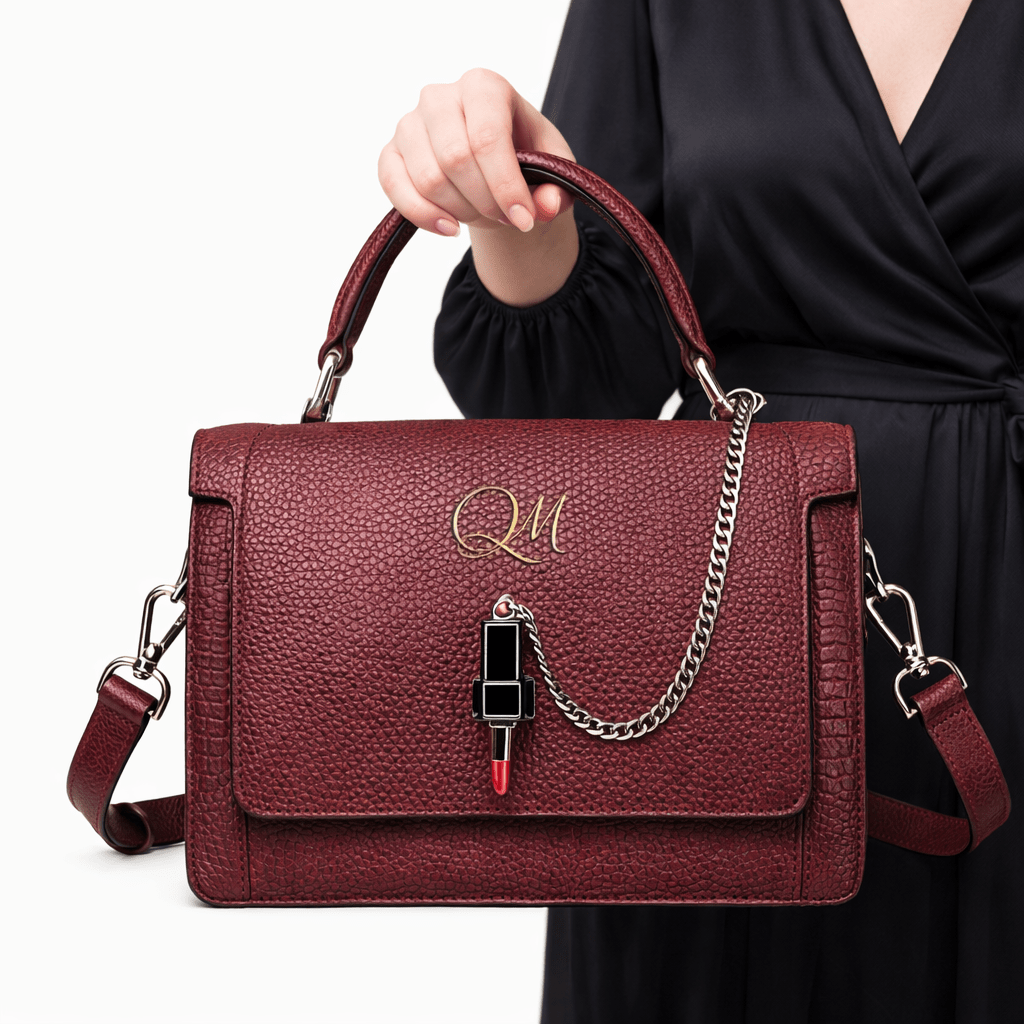 Luxury Brown Textured Leather Shoulder Bag for Women | Designer Chain Crossbody Purse - Quick Moto