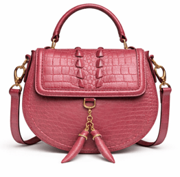 Luxury Croc Texture Saddle Handbag for Women – Designer Top Handle & Shoulder Bag - Quick Moto