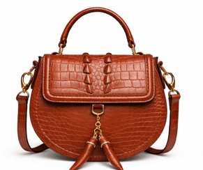 Luxury Croc Texture Saddle Handbag for Women – Designer Top Handle & Shoulder Bag - Quick Moto