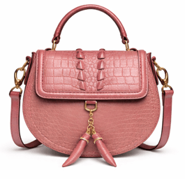 Luxury Croc Texture Saddle Handbag for Women – Designer Top Handle & Shoulder Bag - Quick Moto