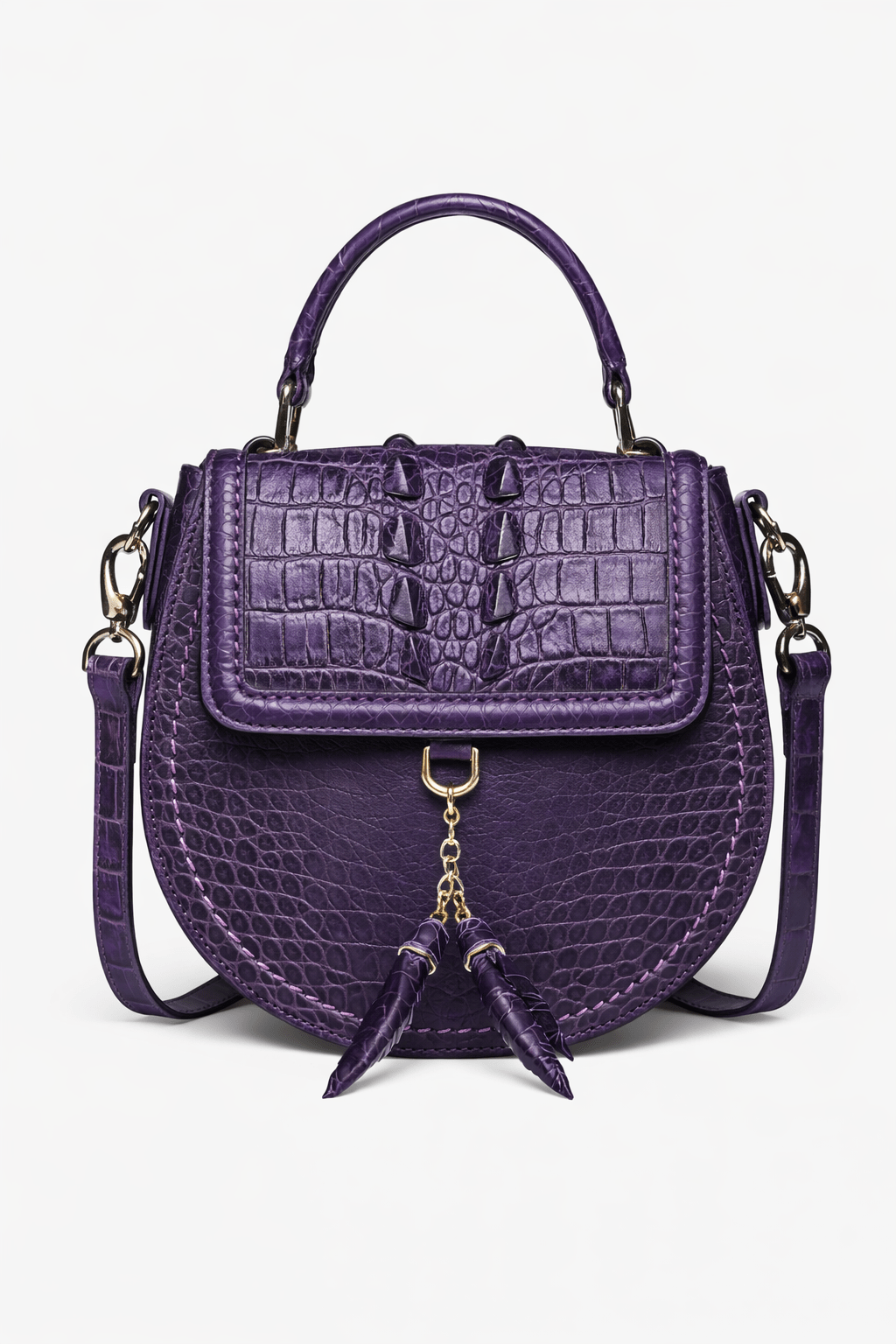 Luxury Croc Texture Saddle Handbag for Women – Designer Top Handle & Shoulder Bag - Quick Moto