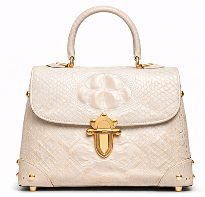 Luxury Dark Brown Croc Pattern Leather Handbag for Women | Designer Top Handle Flap Bag - Quick Moto