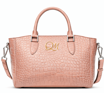 Luxury Navy Blue Croc Pattern Leather Handbag for Women | Designer Top Handle & Crossbody Bag - Quick Moto