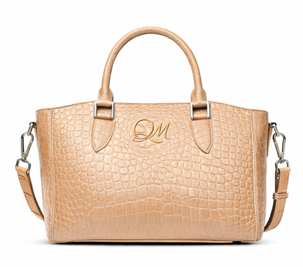 Luxury Navy Blue Croc Pattern Leather Handbag for Women | Designer Top Handle & Crossbody Bag - Quick Moto