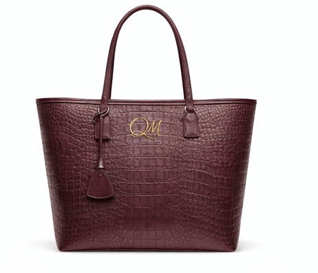 Luxury Navy Blue Croc Pattern Leather Tote Bag for Women | Designer Shoulder Handbag - Quick Moto