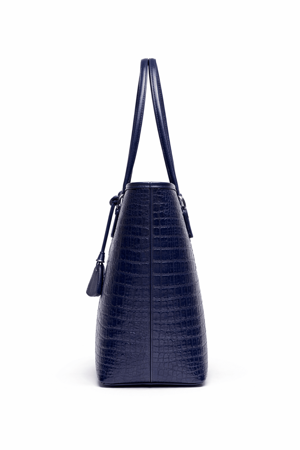 Luxury Navy Blue Croc Pattern Leather Tote Bag for Women | Designer Shoulder Handbag - Quick Moto