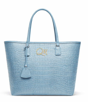 Luxury Navy Blue Croc Pattern Leather Tote Bag for Women | Designer Shoulder Handbag - Quick Moto
