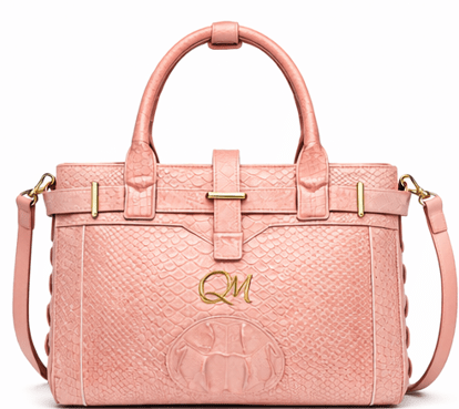 Luxury Pink Alligator Pattern Leather Handbag for Women | Designer Top Handle & Shoulder Bag - Quick Moto