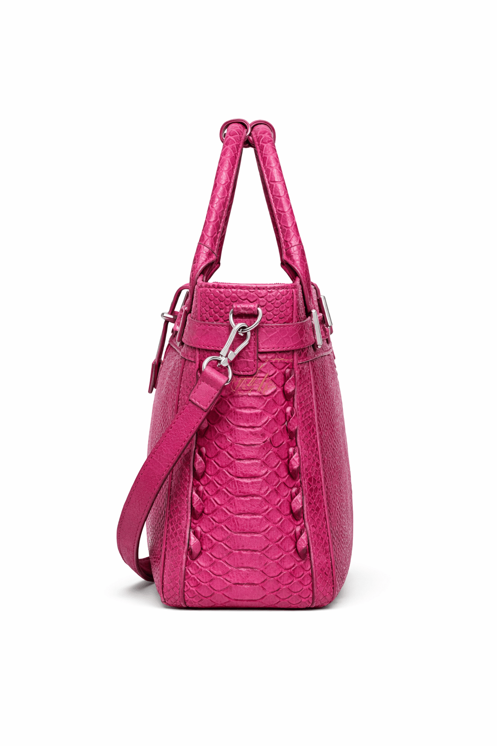Luxury Pink Alligator Pattern Leather Handbag for Women | Designer Top Handle & Shoulder Bag - Quick Moto