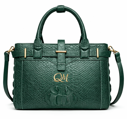 Luxury Pink Alligator Pattern Leather Handbag for Women | Designer Top Handle & Shoulder Bag - Quick Moto