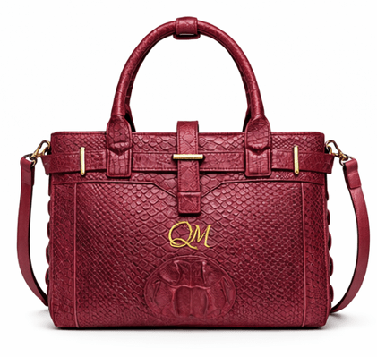 Luxury Pink Alligator Pattern Leather Handbag for Women | Designer Top Handle & Shoulder Bag - Quick Moto