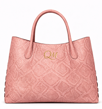 Luxury Python Leathr Tote Bag for Women – Mauve Pink Croc - Style Handbag - Quick Moto
