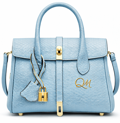 Luxury Yellow Alligator Pattern Leather Handbag for Women | Designer Top Handle Purse - Quick Moto