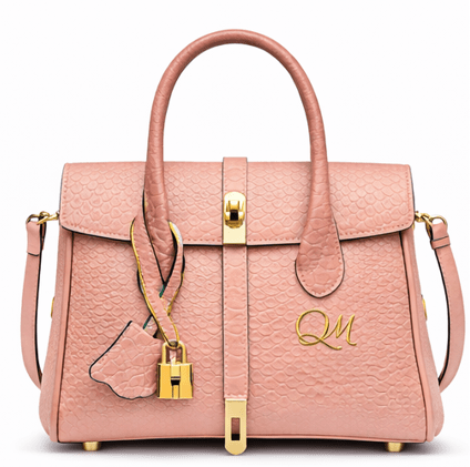 Luxury Yellow Alligator Pattern Leather Handbag for Women | Designer Top Handle Purse - Quick Moto