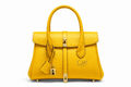 Luxury Yellow Alligator Pattern Leather Handbag for Women | Designer Top Handle Purse - Quick Moto