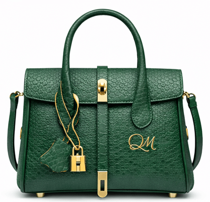 Luxury Yellow Alligator Pattern Leather Handbag for Women | Designer Top Handle Purse - Quick Moto