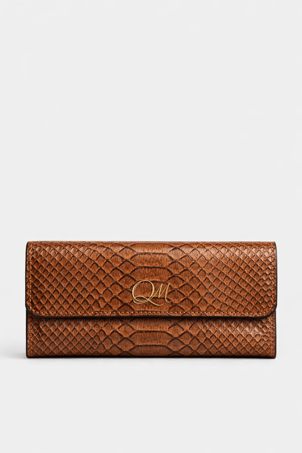 Snake Texture Leather Flap Wallet – Elegant Long Clutch - Quick Moto