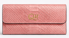 Snake Texture Leather Flap Wallet – Elegant Long Clutch - Quick Moto