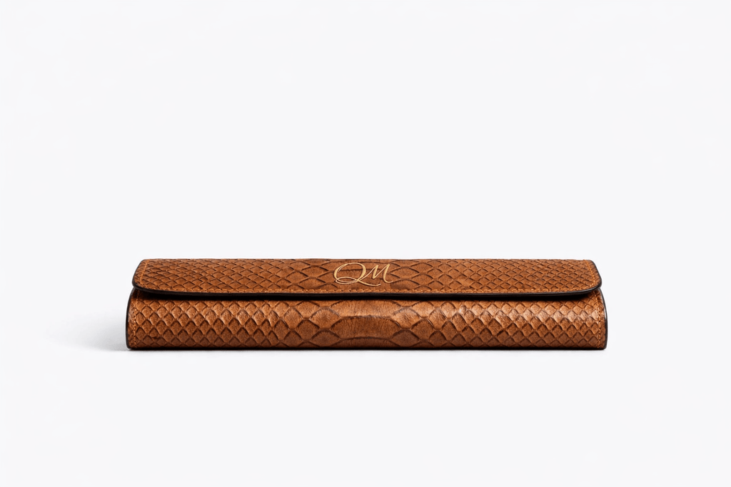 Snake Texture Leather Flap Wallet – Elegant Long Clutch - Quick Moto