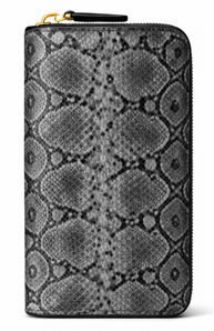 Snake Texture Zip - Around Leather Wallet – Luxury Long Organizer - Quick Moto