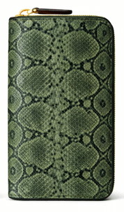 Snake Texture Zip - Around Leather Wallet – Luxury Long Organizer - Quick Moto